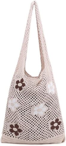 ENBEI Beach Bag Crochet Tote bag for Women,Aesthetic Boho Large Bag,Foldable&Lightweight,Shopping,Beach,Travel,Daily Use in Kuwait
