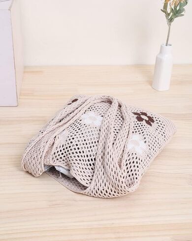 ENBEI Beach Bag Crochet Tote bag for Women,Aesthetic Boho Large Bag,Foldable&Lightweight,Shopping,Beach,Travel,Daily Use in Kuwait