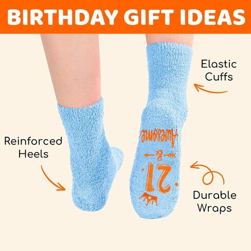 HAPPYPOP 21st Year Old Birthday Gifts for Women - Socks for 21 Year Olds, Best Gifts for 21 Year Old Woman in Saudi Arabia