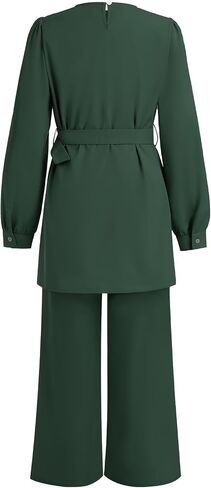 فستان Abayas للنساء المسلمات طويلة الأكمام السراويل الفضفاضة 2 PCS دبي الإسلامية المسلمات النساء المطابقة مجموعات in Kuwait