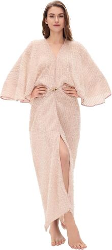 BABEYOND 1920s Satin Cocoon Gown - Hollywood Style Robe Great Gatsby Party Outfit Women's Batwing Sleeves Art Deco Coat Robe in Saudi Arabia