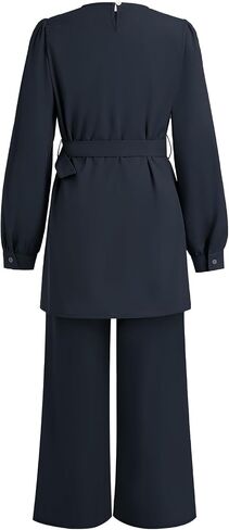 فستان Abayas للنساء المسلمات طويلة الأكمام السراويل الفضفاضة 2 PCS دبي الإسلامية المسلمات النساء المطابقة مجموعات in Kuwait