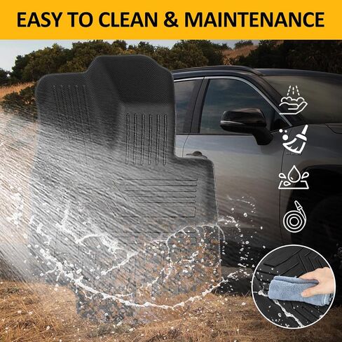 Falafa Floor Mats for Toyo-ta RAV4 2019-2024 2025(Include Hybrid), TPE All Weather Floor Liner for RAV4 1st and 2nd Row Car Mats Cargo Liners Accessories, Black in Saudi Arabia