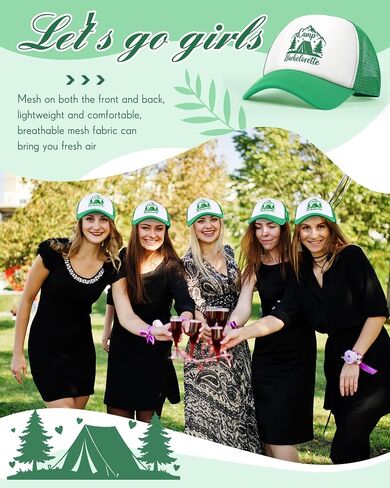 10 Pcs Let's Go Girls Mesh Trucker Hats for Women Hot Pink Trucker Cap Polyester Mesh Baseball Cap for Bachelorette Party Bridal Shower Favors in Saudi Arabia
