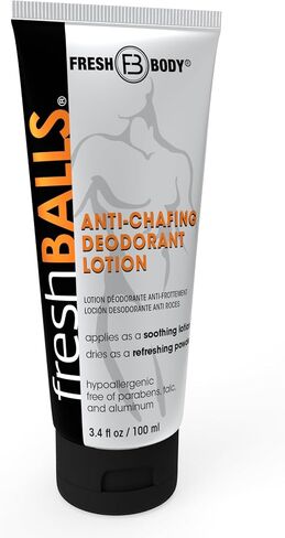 Fresh BALLS Lotion (4 Pack) | Anti-Chafing Men's Soothing Cream to Powder Balls Deodorant and Hygiene for Groin Area, 3.4 fl oz in Saudi Arabia