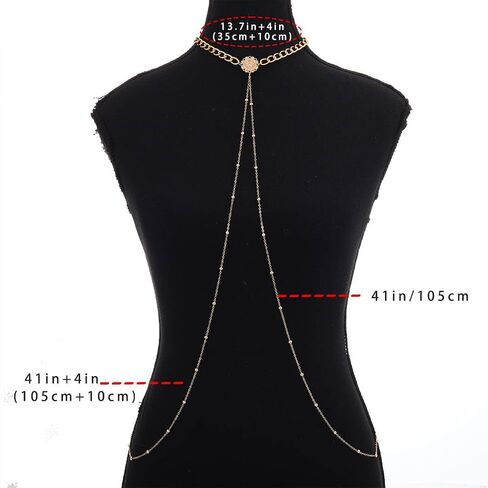 Gold Body Chain Jewelry for Women Shiny Rhinestone Bra Chain Summer Beach Layered Bikini Belly Chain Jewelry in Kuwait