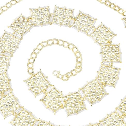 I Jewels Gold Plated Indian Indian Wedding Bollywood Kundan kamarband/Belly Chain for Women (B040-43) in Saudi Arabia