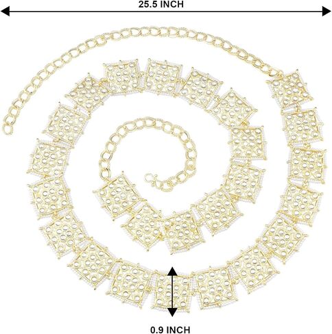 I Jewels Gold Plated Indian Indian Wedding Bollywood Kundan kamarband/Belly Chain for Women (B040-43) in Saudi Arabia