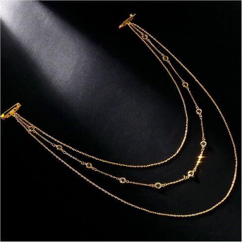 Rhinestone Layered Waterdrop Back Chain Sexy Backless Crystal Necklace Bridal Wedding Backdrop Dress Accessories Body Jewelry for Women in Kuwait