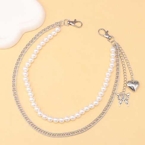 2 Pcs Trouser Pants Chains Jeans Chains Wallet Chain Pocket Chain Punk Hip-hop Goth Rock Accessories for Women and Men in Saudi Arabia