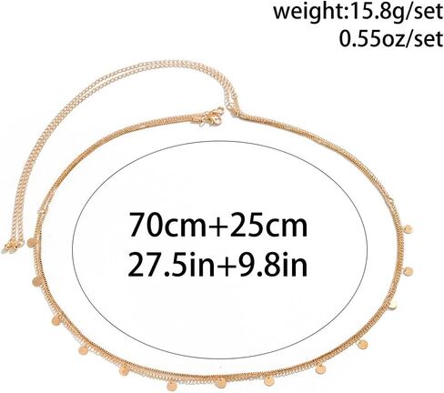 Dainty Multilayered Body Chains Gold Silver Boho Layered Beach Waist Chain CZ Adjustable Bikini Belly Chain Jewelry Accessories for Women Sexy Summer Birthday Gift Friendship in Kuwait