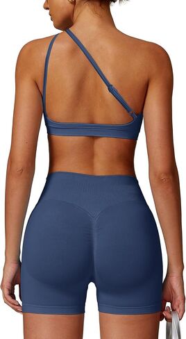 2 Piece Workout Sets for Women High Waisted Seamless Butt Lifting Shorts Gym Yoga Outfit Stretchy Sports Bra Sets in Saudi Arabia