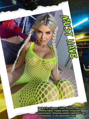 Buitifo Woman Sexy Lingerie Nightwear Halter Body Stocking One Piece Fishnet Mini Top and Tights in Saudi Arabia