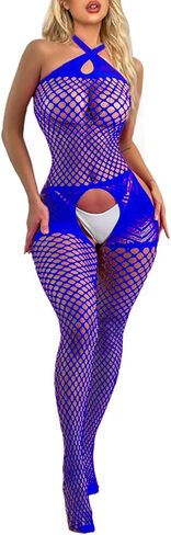 Buitifo Woman Sexy Lingerie Nightwear Halter Body Stocking One Piece Fishnet Mini Top and Tights in Saudi Arabia