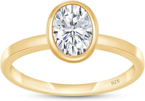 SAVEARTH DIAMONDS Multi Shape Lab Created Moissanite Diamond Bezel Set Solitaire Engagement Ring In 14K Gold Over 925 Sterling Silver Jewelry (VVS1 Clarity) in Saudi Arabia