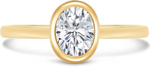 SAVEARTH DIAMONDS Multi Shape Lab Created Moissanite Diamond Bezel Set Solitaire Engagement Ring In 14K Gold Over 925 Sterling Silver Jewelry (VVS1 Clarity) in Saudi Arabia