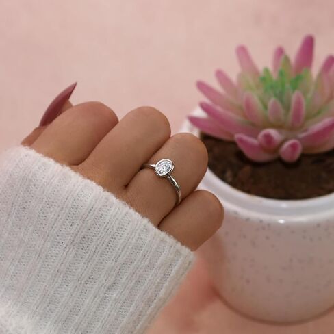 SAVEARTH DIAMONDS Multi Shape Lab Created Moissanite Diamond Bezel Set Solitaire Engagement Ring In 14K Gold Over 925 Sterling Silver Jewelry (VVS1 Clarity) in Saudi Arabia
