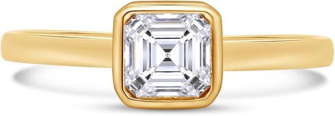 SAVEARTH DIAMONDS Multi Shape Lab Created Moissanite Diamond Bezel Set Solitaire Engagement Ring In 14K Gold Over 925 Sterling Silver Jewelry (VVS1 Clarity) in Saudi Arabia