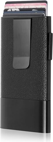 محفظة Fidelo Copper Minimalist للرجال - محفظة رفيعة لمنع RFID وحامل بطاقات الائتمان مصنوعة من النحاس الحقيقي. تأتي المحفظة المدمجة مع مشبكين للنقود قابلين للإزالة وشريطين للنقود - نحاسي عتيق in Kuwait