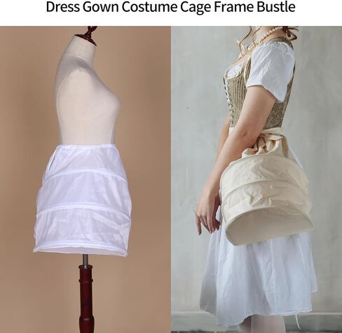Victorian Double Pannier Hoop Skirt -Marie Antoinetteite Costume Cage Pannier-Petticoat Skirt Crinoline in Saudi Arabia