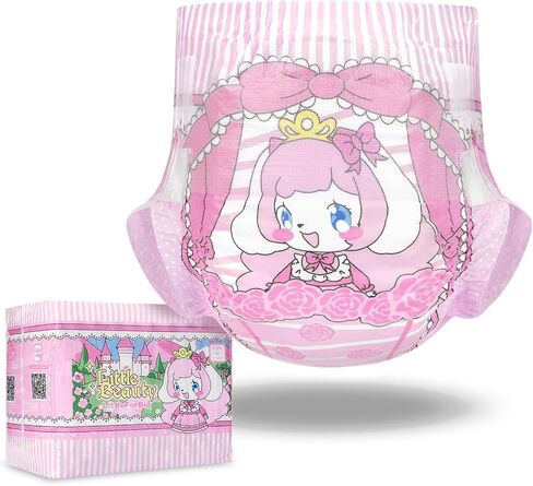 Littleforbig Adjustable Hook-and-Loop Fastener Closure Adult Printed Cloth Back Diaper 10 Pieces - Little Beauty (Large 36"-48") in Kuwait