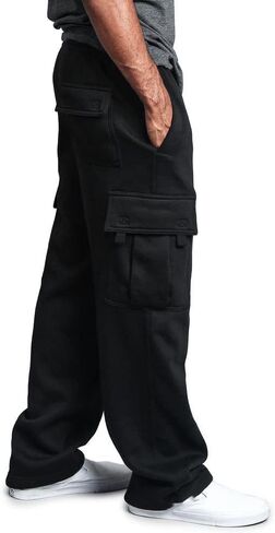 Men's Casual Cargo Sweatpants with Pockets Long Openleg Track Fleece Cargo Jogging Pants in Saudi Arabia