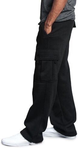 Men's Casual Cargo Sweatpants with Pockets Long Openleg Track Fleece Cargo Jogging Pants in Saudi Arabia