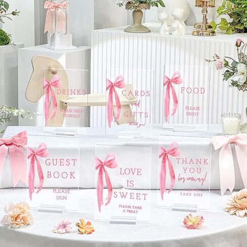 6 Pcs Wildflowers Baby in Bloom Baby Shower Table Decorations Take One Sign Thank You Acrylic Sign Centerpieces with Stand 5 x 7" Wedding Birthday Party Decorations for Guests Gifts in Saudi Arabia