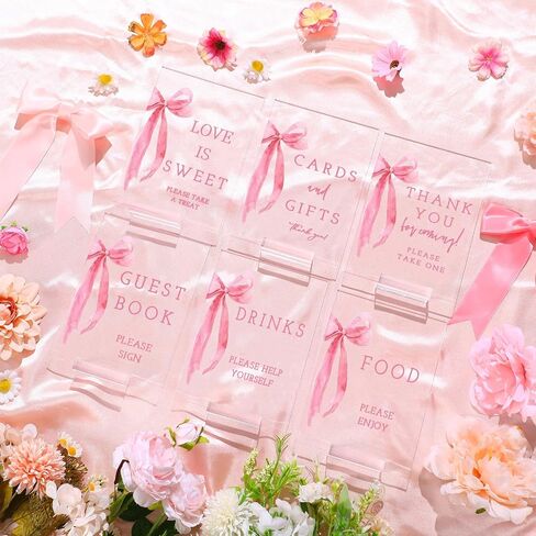 6 Pcs Wildflowers Baby in Bloom Baby Shower Table Decorations Take One Sign Thank You Acrylic Sign Centerpieces with Stand 5 x 7" Wedding Birthday Party Decorations for Guests Gifts in Saudi Arabia