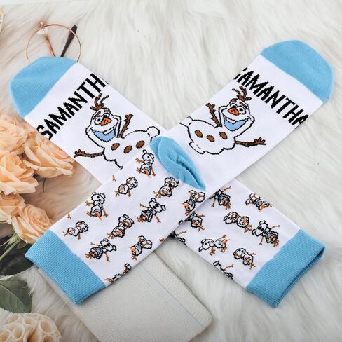 LEVLO Snowman Olaf Socks Olaf Fans Gift Samantha Olaf Socks Olaf Merchandise in Saudi Arabia
