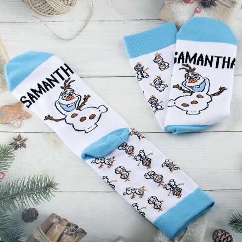 LEVLO Snowman Olaf Socks Olaf Fans Gift Samantha Olaf Socks Olaf Merchandise in Saudi Arabia