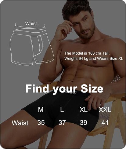 KEECOW Men's Underwear, Boxer Briefs, Soft Breathable Moisture Wicking Cotton, Black, 12 Pack in Saudi Arabia