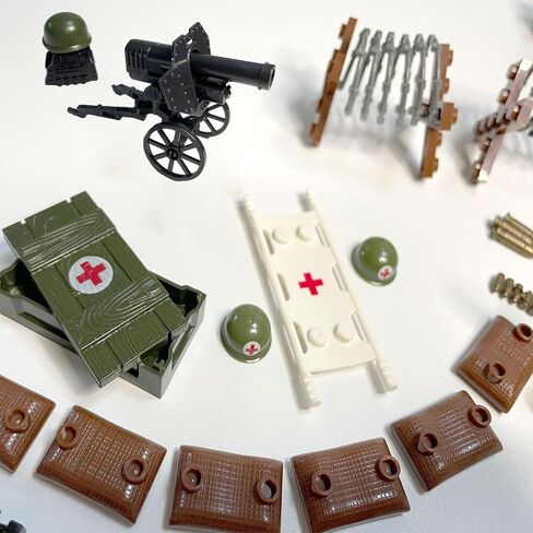 ملحقات الأسلحة العسكرية من Amarliben WW2 لشخصيات صغيرة، معدات أسلحة الجيش الأمريكي، مجموعة ألعاب البناء للأولاد المتوافقة مع العلامات التجارية الكبرى in Kuwait