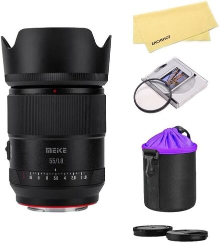 عدسة كاميرا Meike 55 مم F1.4 بتركيز تلقائي STM APS-C لكاميرات Sony E-Mount A6300 A6100 A6000 A6600 A6500 A6400 A6700 ZVE10 A7III A7RIII A7SII A7II A9 A7 in Kuwait
