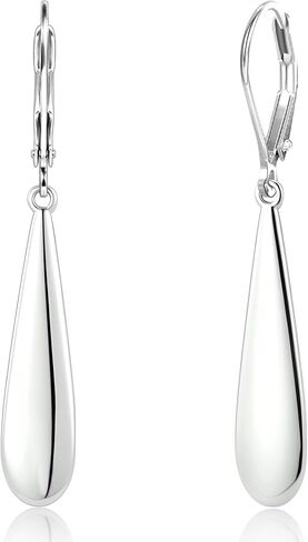 925 Sterling Silver Long Teardrop Dangle Earrings for Women Hypoallergenic Drop Leverback Earrings Trendy Silver Long Teardrop Dangle Earings for Jewelry Gifts in Saudi Arabia