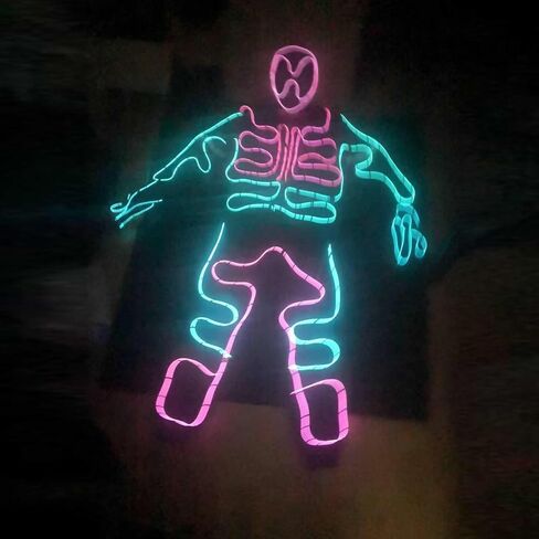 Led light up suit Dance Costume Robot Suit, Halloweenglow sticks luminous performance light up glow stick costume in Kuwait