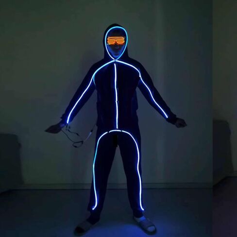 Led light up suit Dance Costume Robot Suit, Halloweenglow sticks luminous performance light up glow stick costume in Kuwait