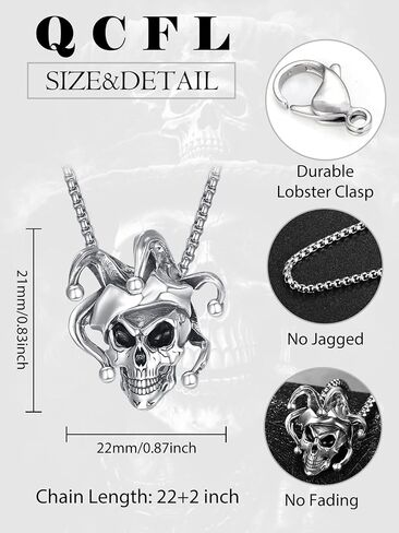 Skull Necklaces for Men, 925 Sterling Silver Mens Pendant Necklace, Cool Gothic Skull Jewelry Halloween Jewelry Gifts for Men Husband Him Father Son in Kuwait