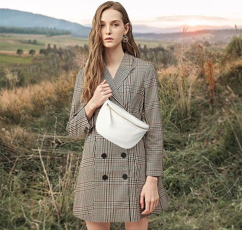 Viva Terry Saddle Crossbody Bags for Women, PU Leather Saddle Satchel Bag Fanny Pack and Cross Body Purse(White) in Kuwait