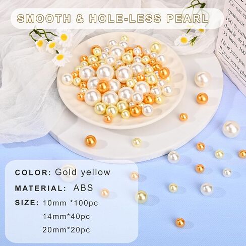 U-LIAN Green Floating Beads for Centerpieces, 160PCS No Hole Faux Pearls and 3000PCS Water Beads for Vase Filler, Round Glossy Polished Bead for Table Scatters, Wedding Party, Home Decor, 10/14/20mm in Saudi Arabia