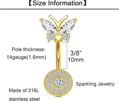 QWALIT Belly Button Ring Silver Gold Belly Rings Surgical Stainless Steel Belly Button Rings for Women Belly Button Piercing Jewelry Hypoallergenic Dangle Belly Button Ring Clicker Belly Ring Dangling in Saudi Arabia