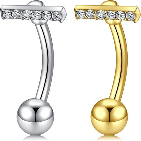 QWALIT Belly Button Ring Silver Gold Belly Rings Surgical Stainless Steel Belly Button Rings for Women Belly Button Piercing Jewelry Hypoallergenic Dangle Belly Button Ring Clicker Belly Ring Dangling in Saudi Arabia