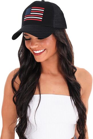 Awaytr American Flag Trucker Hat للرجال نساء قابلة للتعديل Snapback Mesh Baseball Cap Design Nation in Saudi Arabia