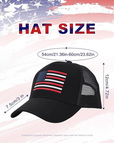 Awaytr American Flag Trucker Hat للرجال نساء قابلة للتعديل Snapback Mesh Baseball Cap Design Nation in Saudi Arabia