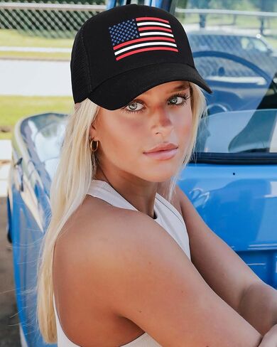 Awaytr American Flag Trucker Hat للرجال نساء قابلة للتعديل Snapback Mesh Baseball Cap Design Nation in Saudi Arabia