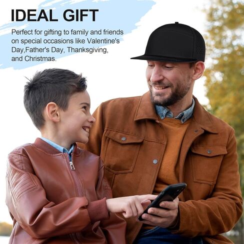 Big Head L/XXL Flat Brim Hat Adjustable Water-Resistance Performance Snapback Cap 7 Panel Hats for Men in Kuwait