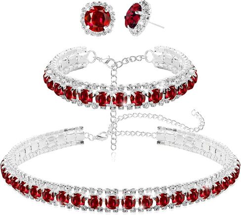 Rhinestone Jewelry Sets Includ Necklace Bracelet Earrings in Kuwait