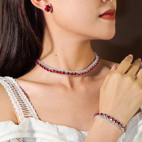 Rhinestone Jewelry Sets Includ Necklace Bracelet Earrings in Kuwait