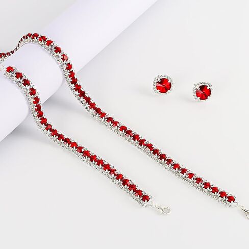 Rhinestone Jewelry Sets Includ Necklace Bracelet Earrings in Kuwait
