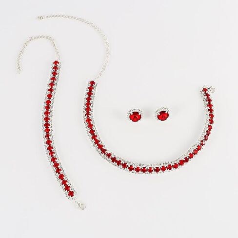Rhinestone Jewelry Sets Includ Necklace Bracelet Earrings in Kuwait